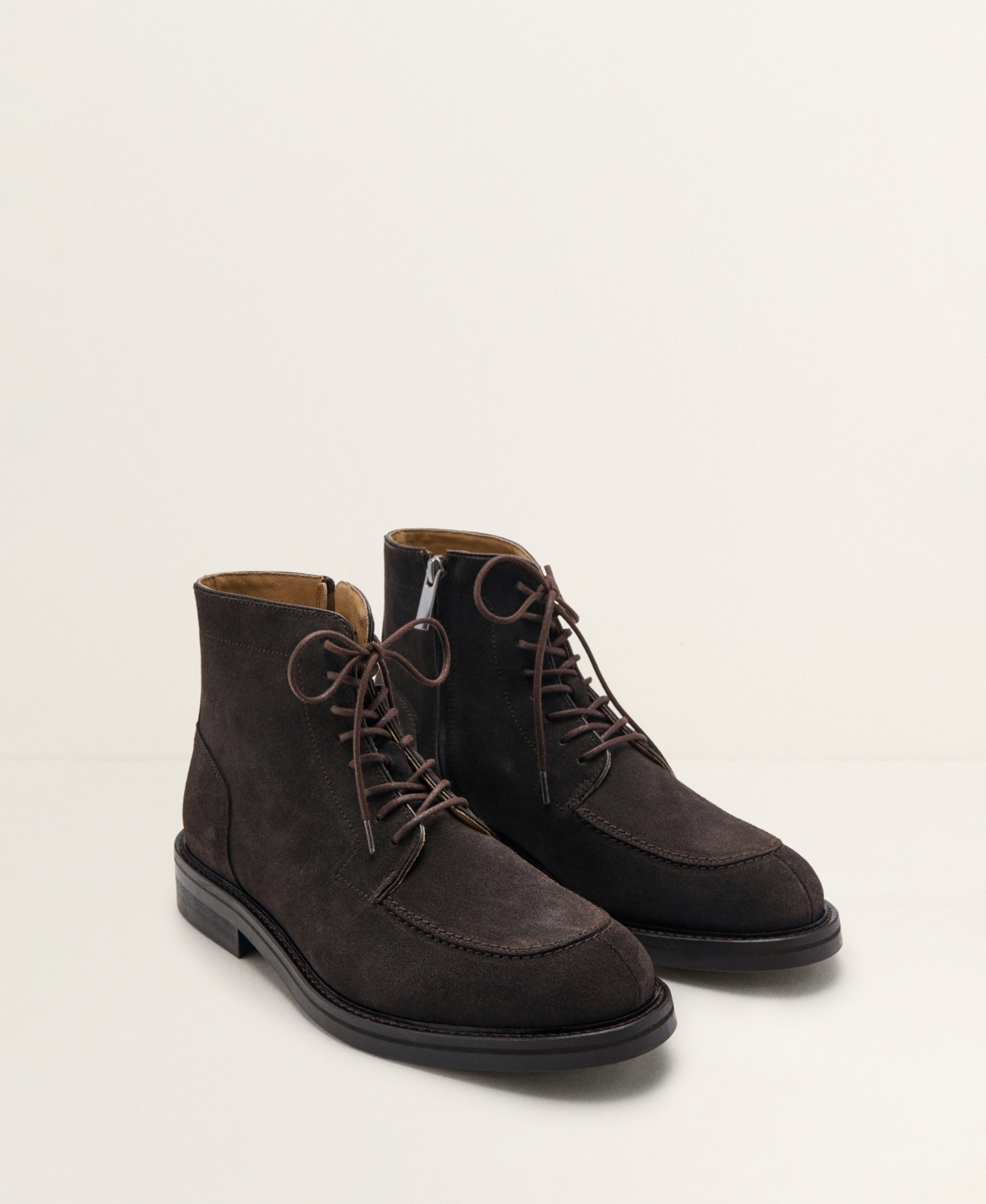 Mango Men's Lace-Up Leather Ankle Boots