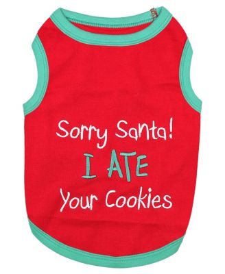 Sorry Santa I Ate Your Cookies Holiday Dog T-Shirt