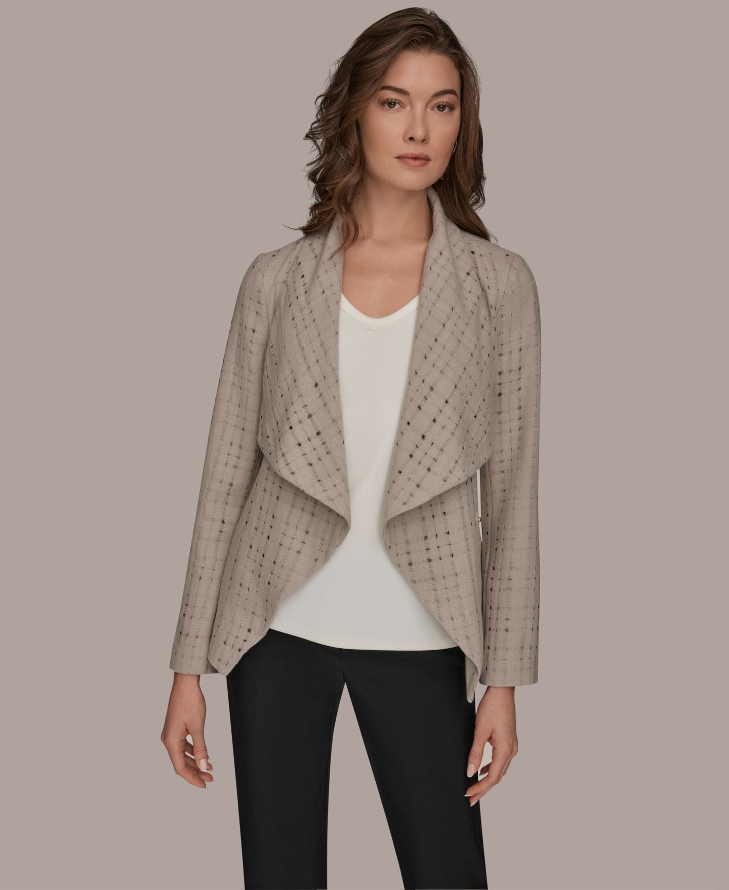 Женская куртка Donna Karan New York Shawl Collar Wrap Jacket with Belt — фото 1