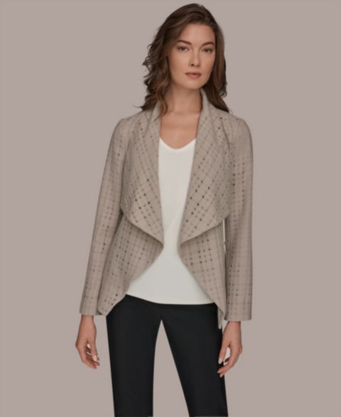 Женские куртки Donna Karan New York Shawl Collar Wrap Jacket with Belt