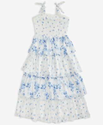 Girls' 7-16 Beaded Soutache Square Neck Dress