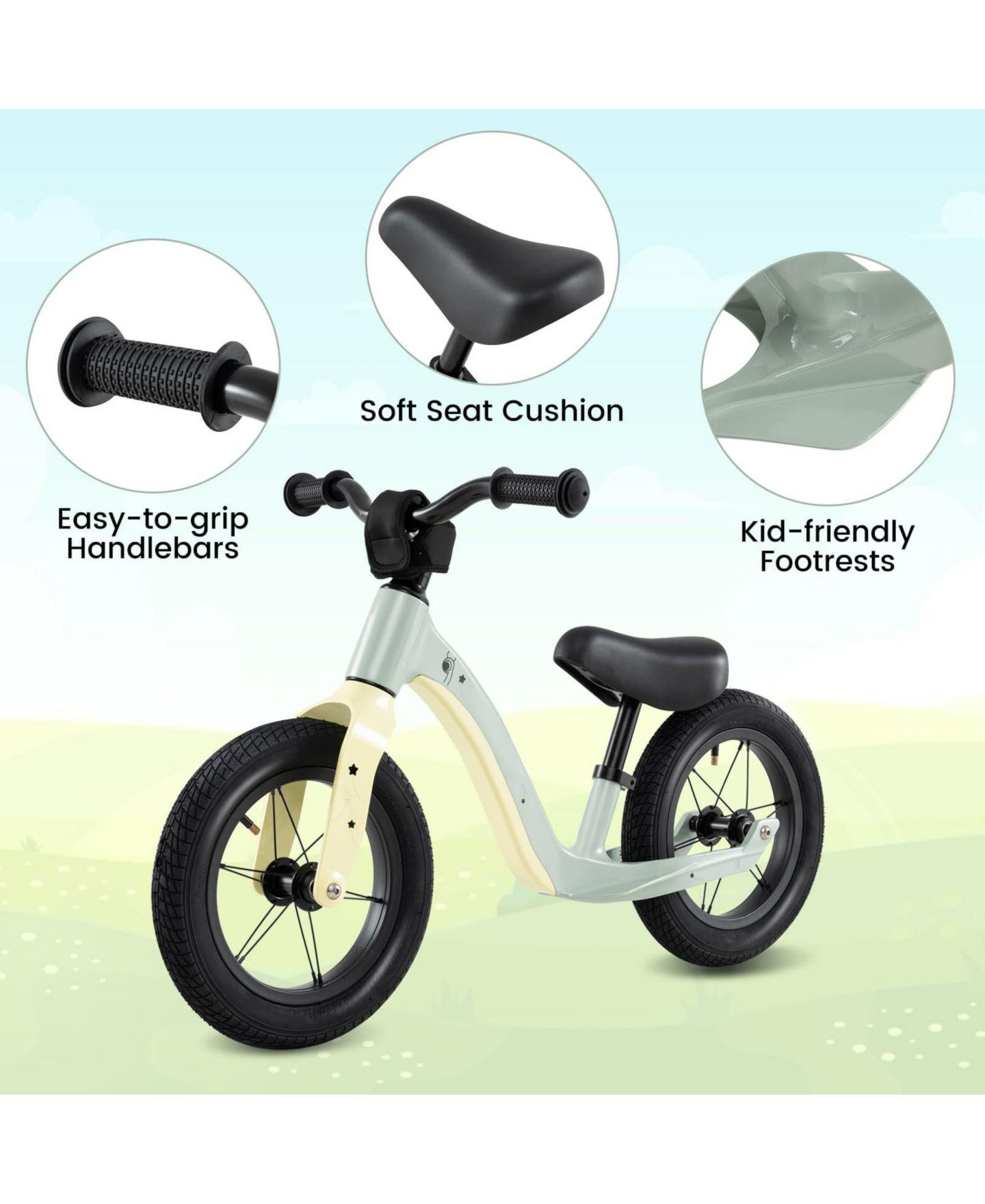 Детская игрушка Mecale 12-Inch Balance Bike with Adjustable Seat, Ages 3+, цвет: Зелёный — фото 8
