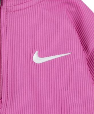 Baby Girls' Quarter-Zip Top and Leggings, 2-Piece Set