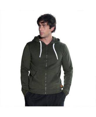 Men's Seaweed Green Zip-Front Regular Hoodie