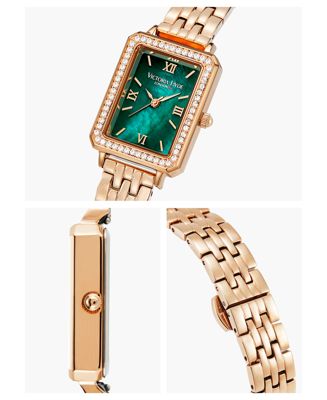 Victoria Hyde Women's Crystals Watch Westminster Green Rose Gold Watch