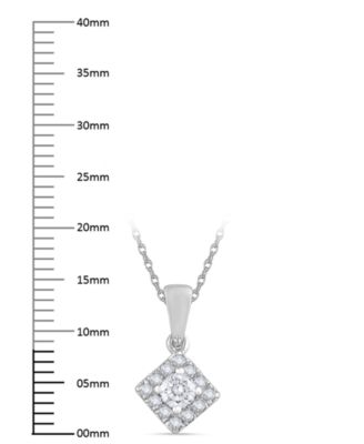 Diamond Round Shape Halo Design Pendant Necklace (1/4 ct. t.w.) in 10k White Gold