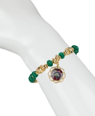 European Floral Tapestry Stretch Bracelet