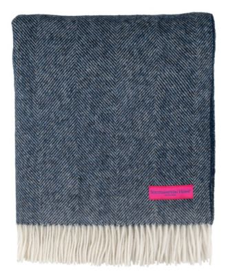 Shetland Lambswool Herringbone Throw, 55" x 72"