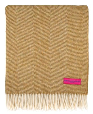 Shetland Lambswool Herringbone Throw, 55" x 72"