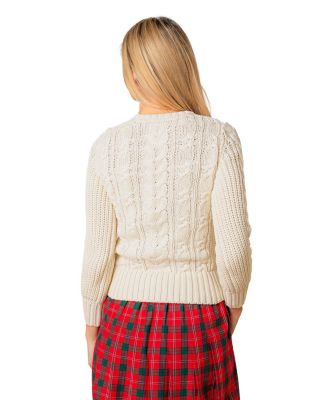 Women's Organic Peasant Sleeve Cable Sweater