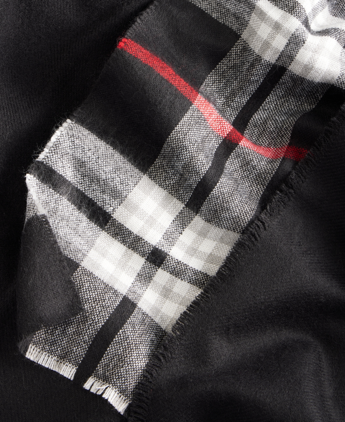 Fraas Solid Plaid Ruana Wrap