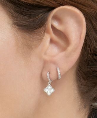 White Mother Of Pearl Huggie Set Earring