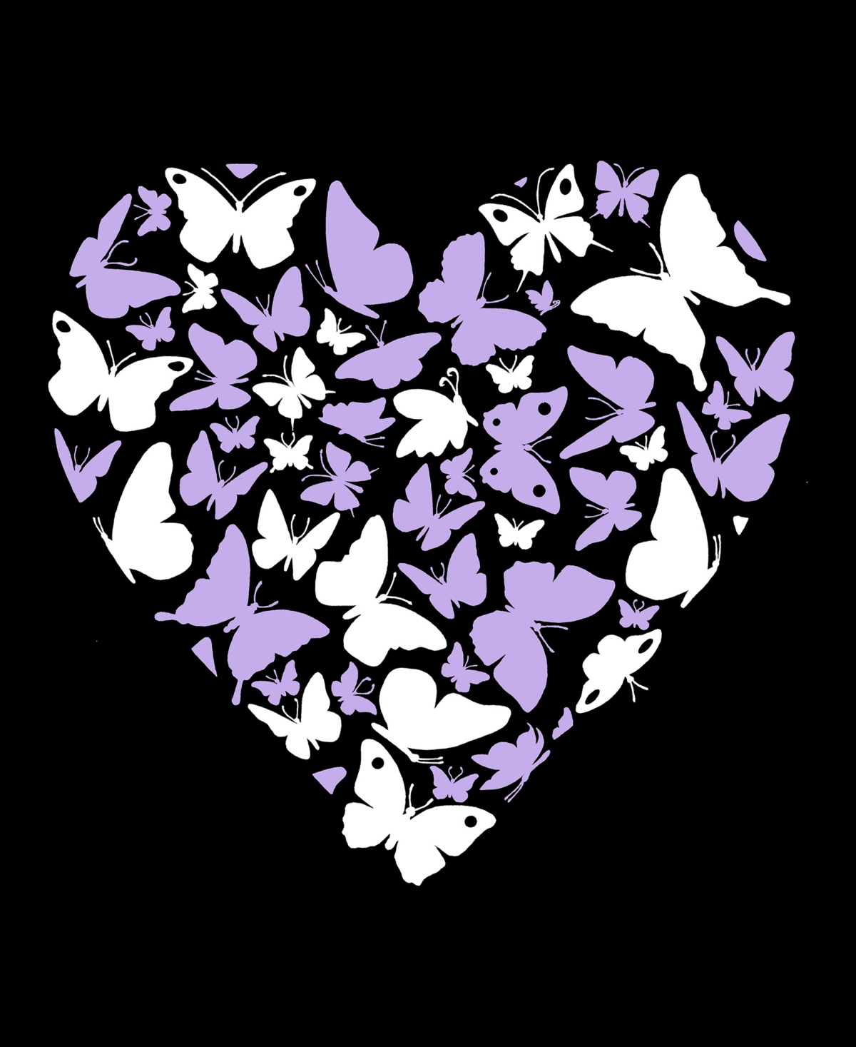 La Pop Art Women's Butterfly Heart Premium Word Flowy Tank Top