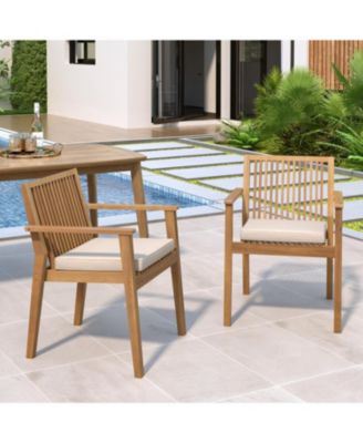 Acacia Wood Patio Dining Chairs