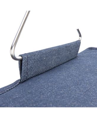 Hanging Narrow Cotton Blend and Plastic Closet Organizer with 10 Storage Shelves, Denim