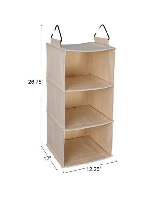 Household Essentials Cedarline 3-Shelf Hanging Closet Organizer, Natural