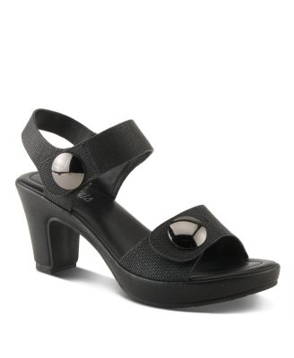 Women's DADE-WOVEN Textured Platform Sandals with Metallic Button Detail