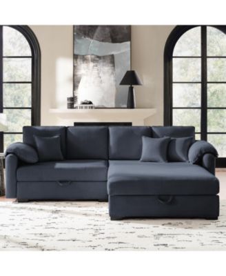 Brandee 2 - Piece Reversible Corduroy Sectional Sofa Chaise with Storage