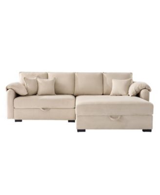 Brandee 2 - Piece Reversible Corduroy Sectional Sofa Chaise with Storage