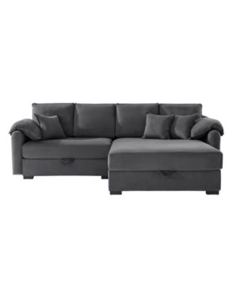 Brandee 2 - Piece Reversible Corduroy Sectional Sofa Chaise with Storage