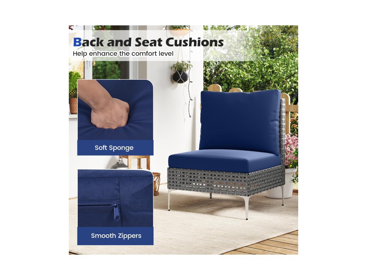 Slickblue 3 Pieces Conversation Chairs with Tempered Glass Coffee Table.