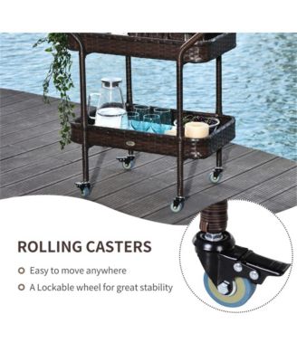 Portable Outdoor Grill Cart with Prep Space and Storage