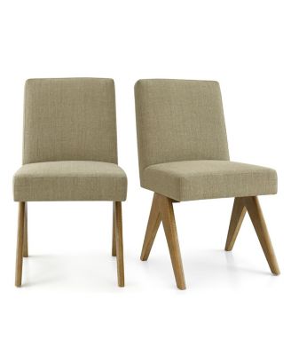 3-Piece Round Dining Table Set for 2, Small Kitchen Table with Rubberwood Legs and Upholstered Chairs for Apartment or Nook