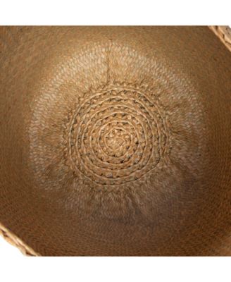 Set of 2 Round Seagrass Storage Baskets with Handles