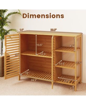 2-Door Bathroom Organizer Cabinet with Storage Shelves