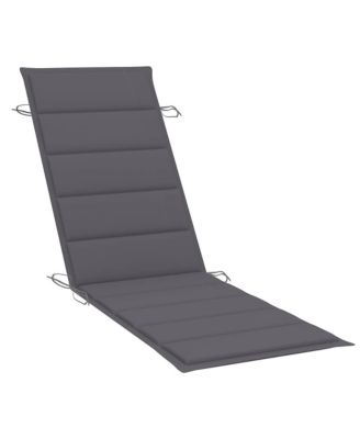 Sun Lounger Anthracite Solid Acacia Wood, Fabric  lounge chairs