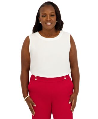 Women's Crewneck Sleeveless Top, Regular and Plus Size