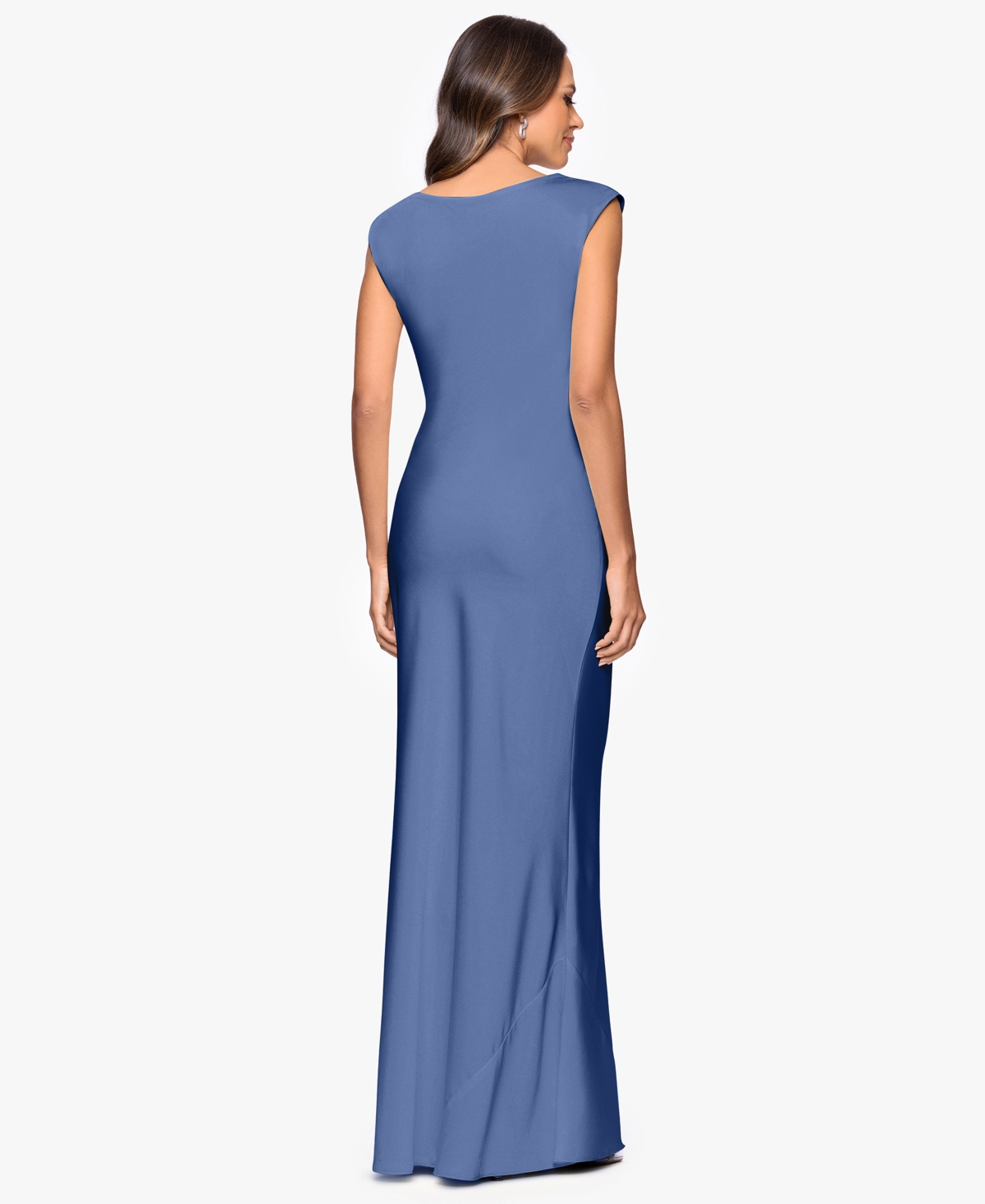 Betsy & Adam Petite Cowl Neck Gown