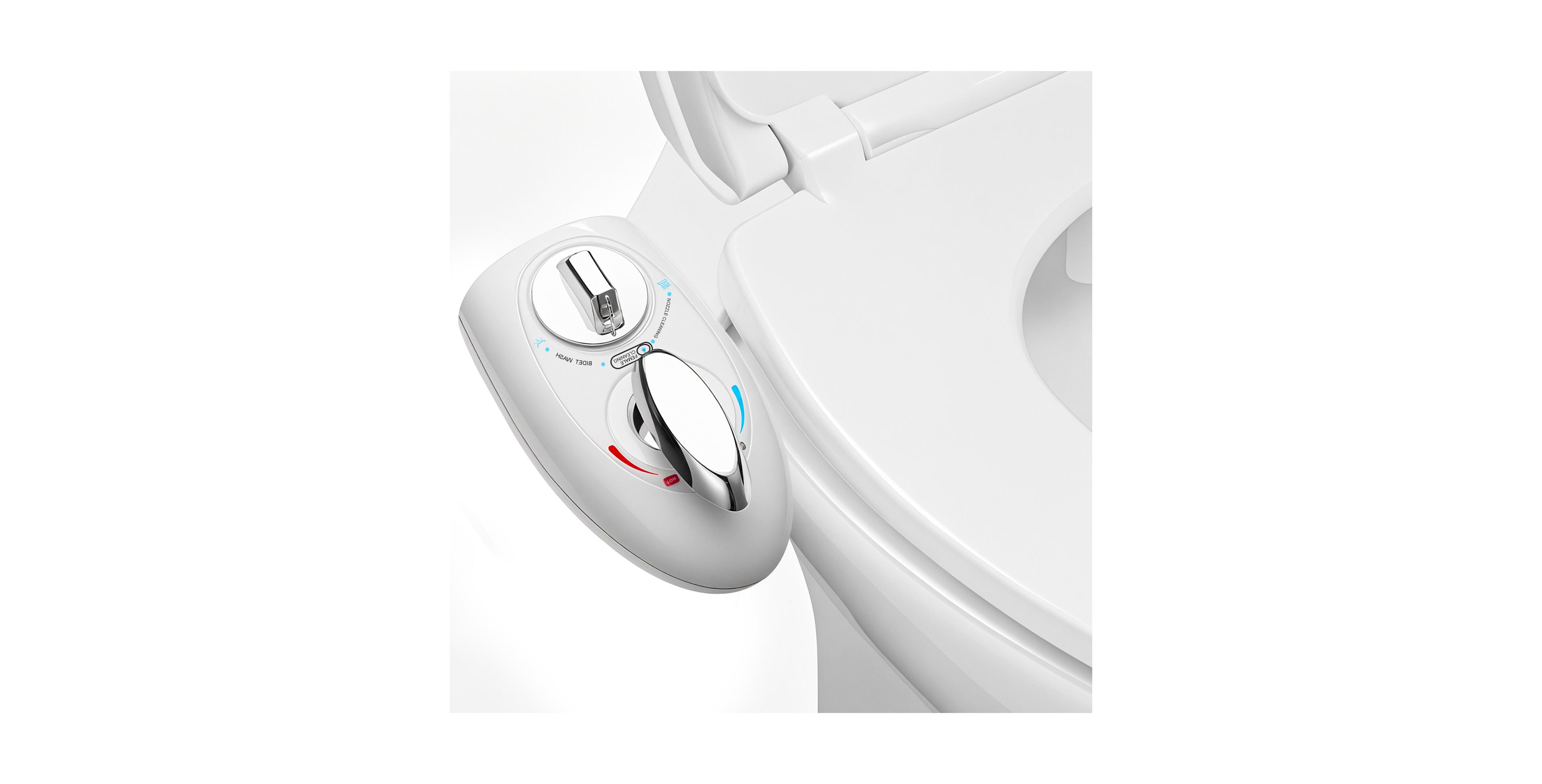 Hot and Cold Water Bidet Attachment for Toilet, Dual Nozzle, Adjustable Pressure, Self-Cleaning