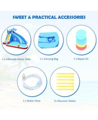 Inflatable Shark Bounce House with Water Slide and Climbing Wall without Blower