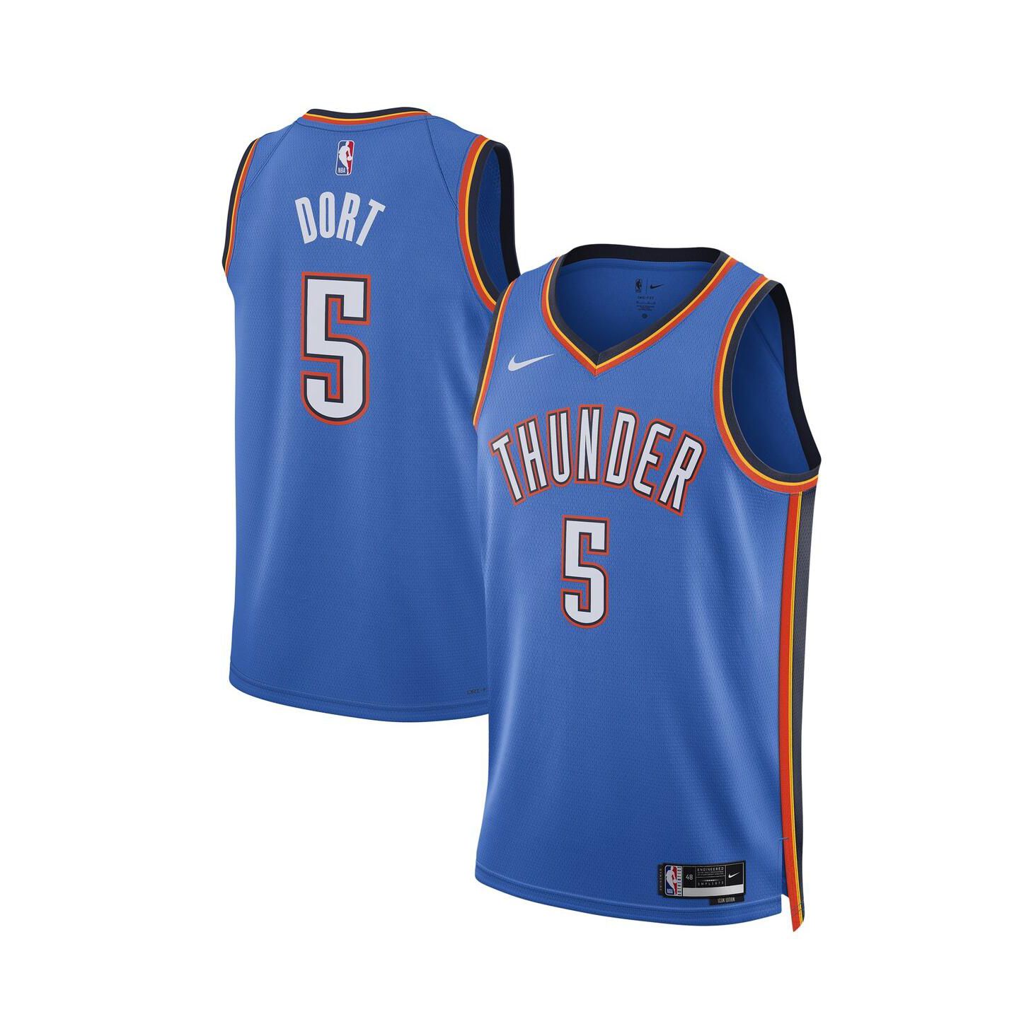 Топ Nike Luguentz Dort Blue Oklahoma City Thunder Swingman Player Jersey - Icon Edition — фото 1