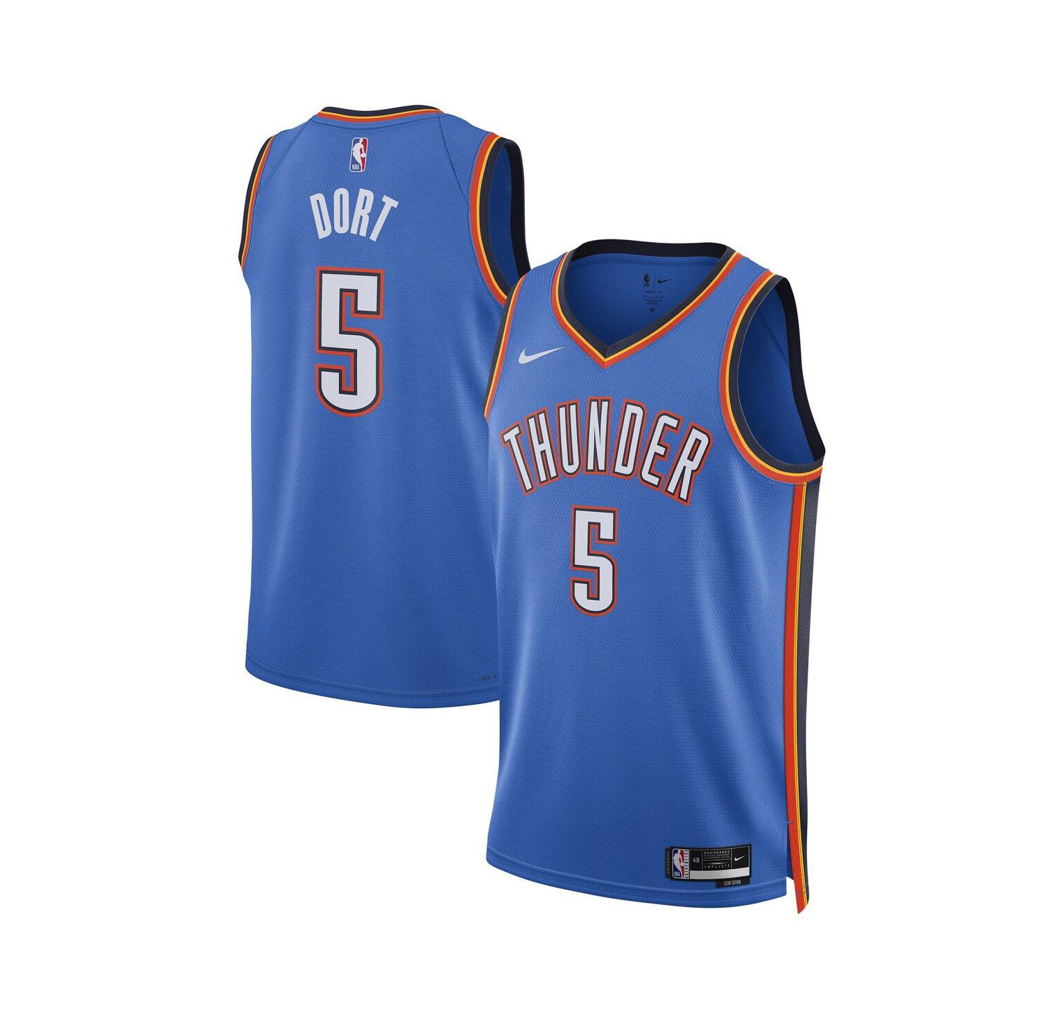 Men's and Women's Luguentz Dort Blue Oklahoma City Thunder Swingman Player Jersey - Icon Edition