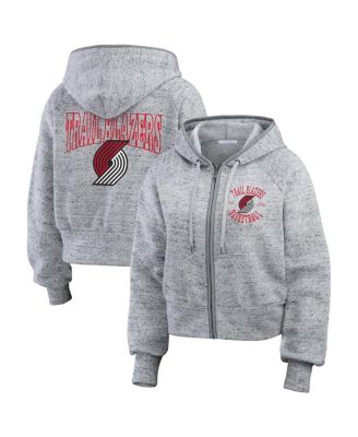 Women's Heather Gray Portland Trail Blazers Speckled Radiator Full-Zip Hoodie