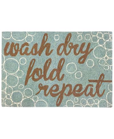 Liora Manne Front Porch Indoor/Outdoor Wash...And Repeat Aqua Area Rug