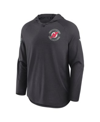 Men's Charcoal New Jersey Devils Authentic Pro Rink Raglan Hoodie