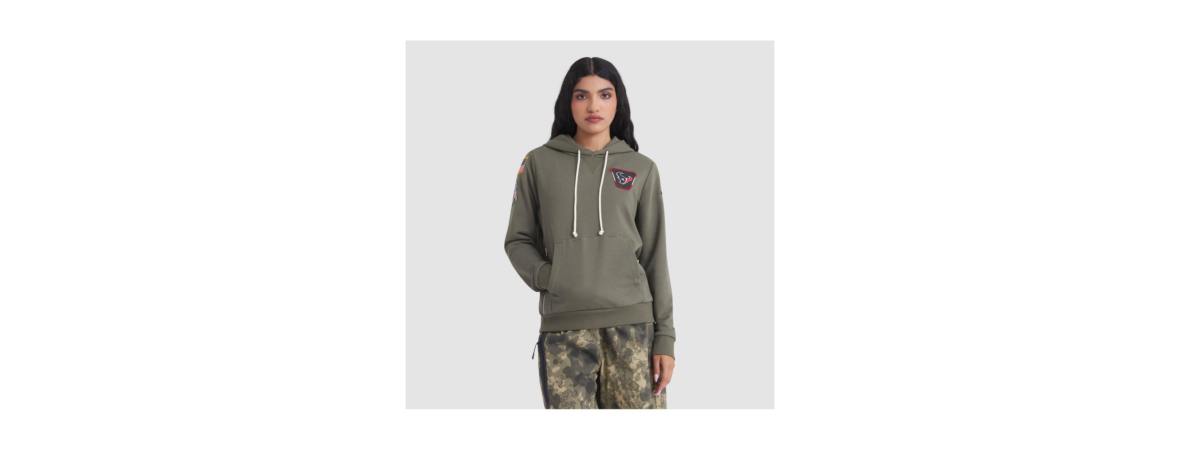 Nike Women's Olive Houston Texans 2025 Salute to Service Sideline Standard Issue Dri-fit Hoodie