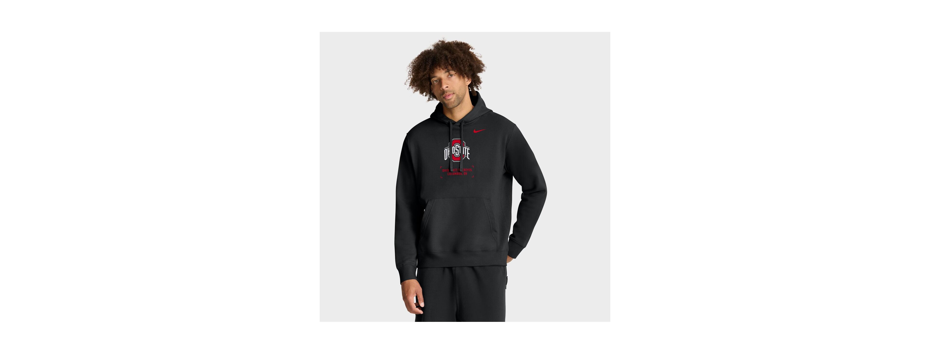 Nike Men's Black Ohio State Buckeyes Basketball Two-Hit Club Fleece Pullover Hoodie