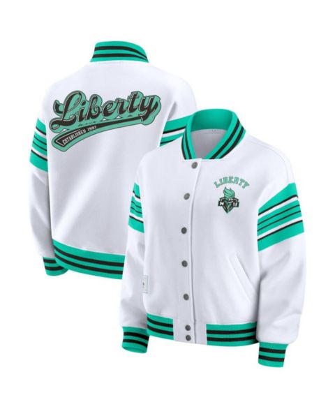 Женские худи WEAR by Erin Andrews Women's White/Mint WNBA Full-Snap Fleece Sweatshirt Jacket