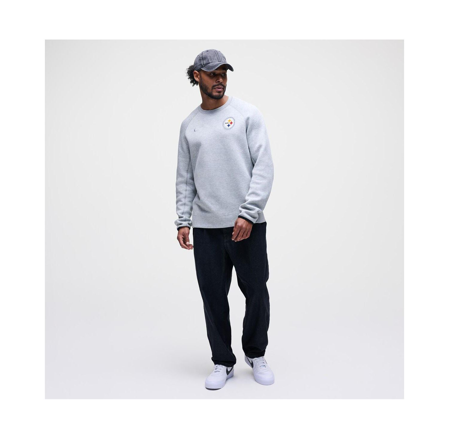 Men's Heather Gray Pittsburgh Steelers Tech Fleece Raglan Sweatshirt