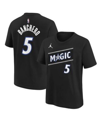 Big Boys and Girls Paolo Banchero Black Orlando Magic Name & Number T-Shirt - Statement Edition