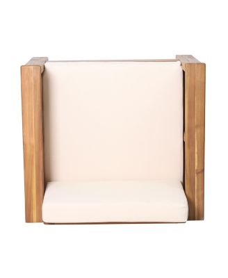 Streamdale Acacia Wood Club Chairs With Cushions, Teak+Beige