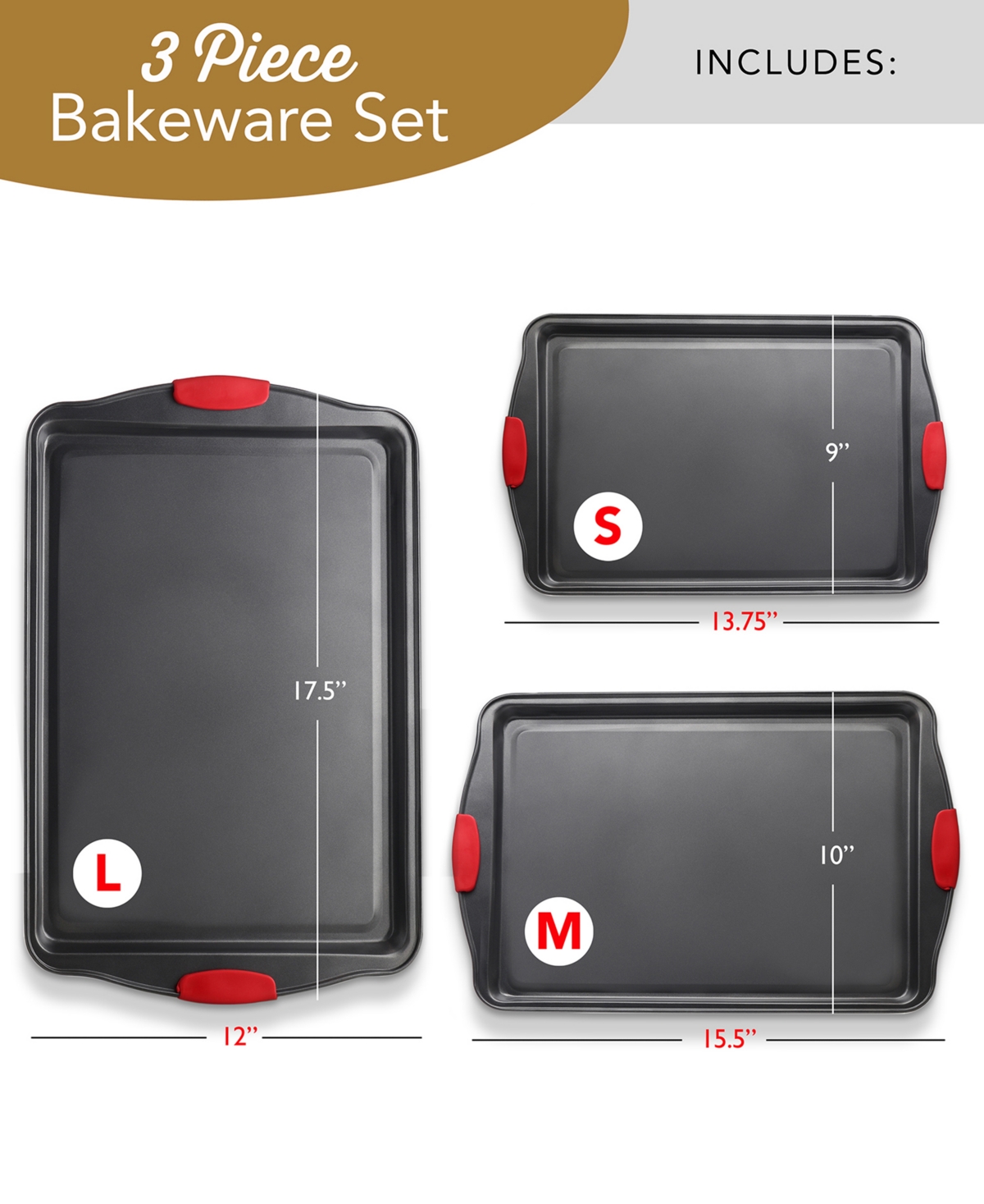 Nestl Premium 3-Pc. Baking Sheet Set