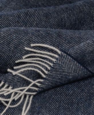 Shetland Lambswool Herringbone Throw, 55" x 72"