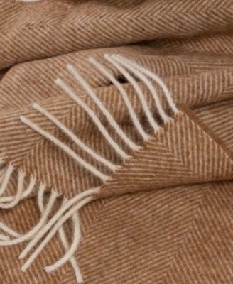 Shetland Lambswool Herringbone Throw, 55" x 72"