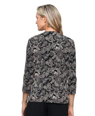 Women's Printed Jacket and Scoop Neck Tank Top, 2-Piece Set