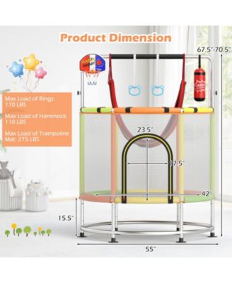 6-in-1 Kids Trampoline Combo 55'' Toddler Play Activity Center w/Hammock